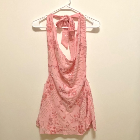 Elegant Pink Halter Dress - Picture 14 of 15